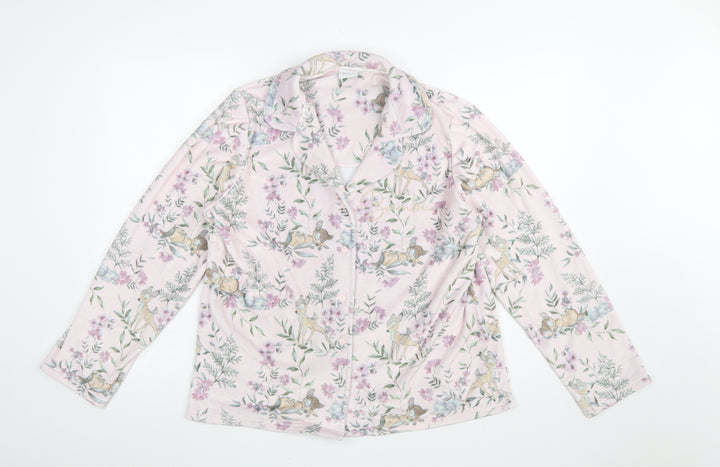Disney Women’s Pink Bambi Floral Fleece Pyjama Top UK 12-14