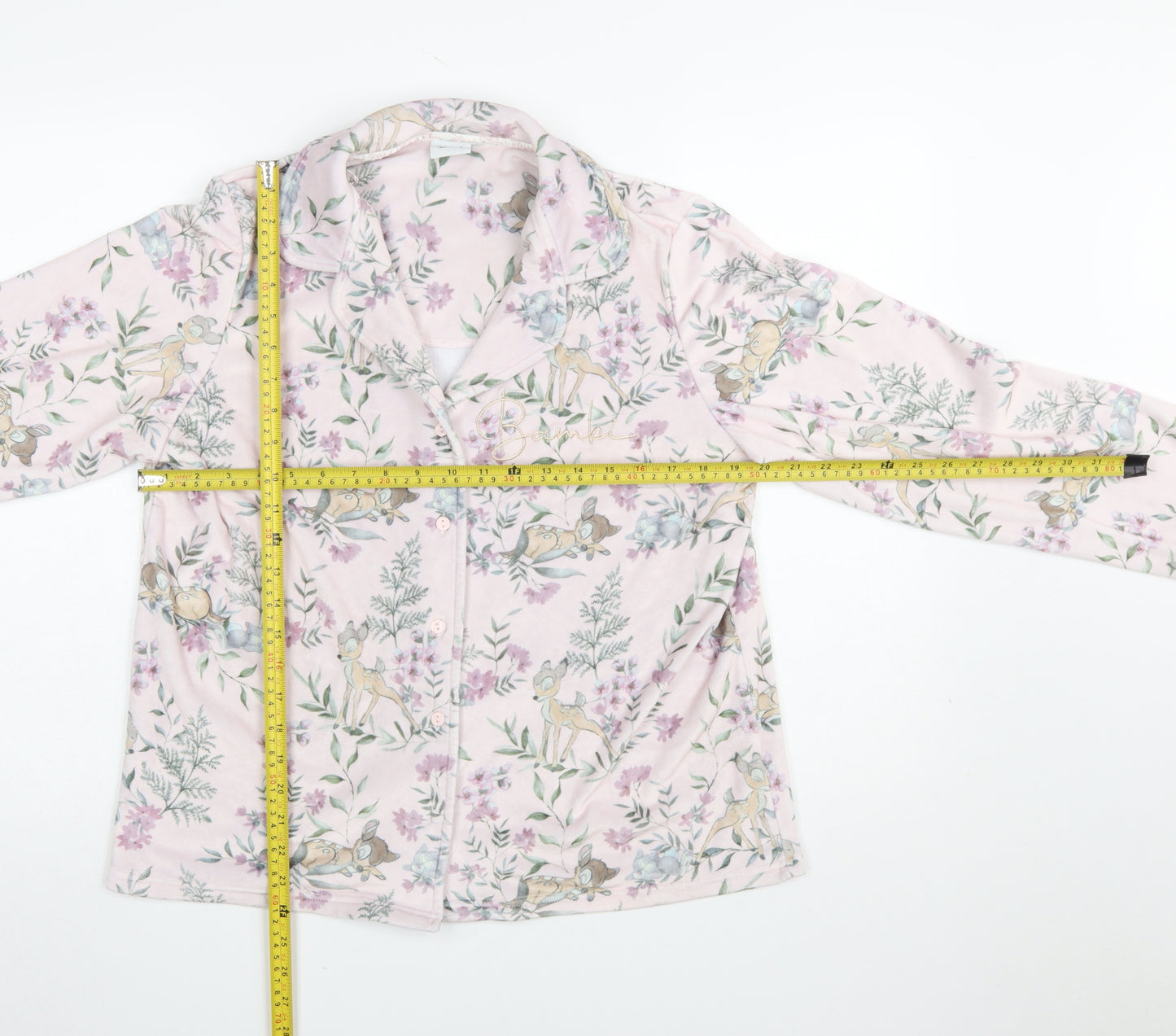 Disney Women’s Pink Bambi Floral Fleece Pyjama Top UK 12-14