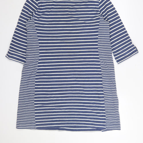 Joules Women Blue Stripe Cotton Shift Dress Size 18 3/4 Sleeve