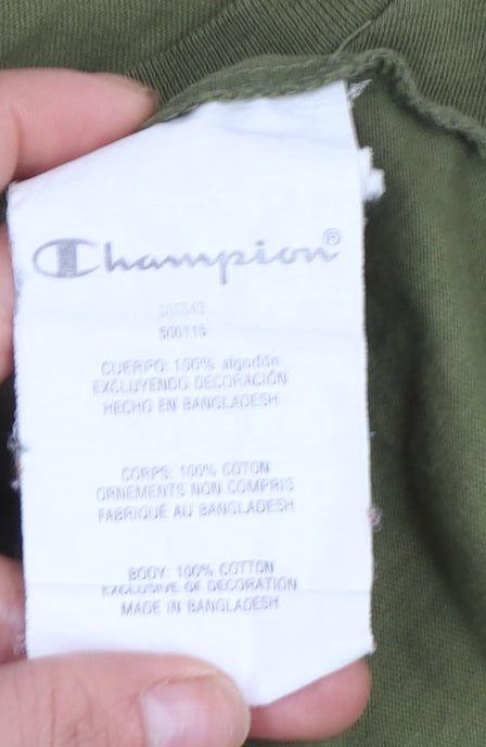 Champion Boys Green Long Sleeve Logo T-Shirt Size 13-14 Years