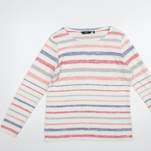 ISLE Essentials Women's Multicoloured Striped Long Sleeve Jersey Top Size S 10-12