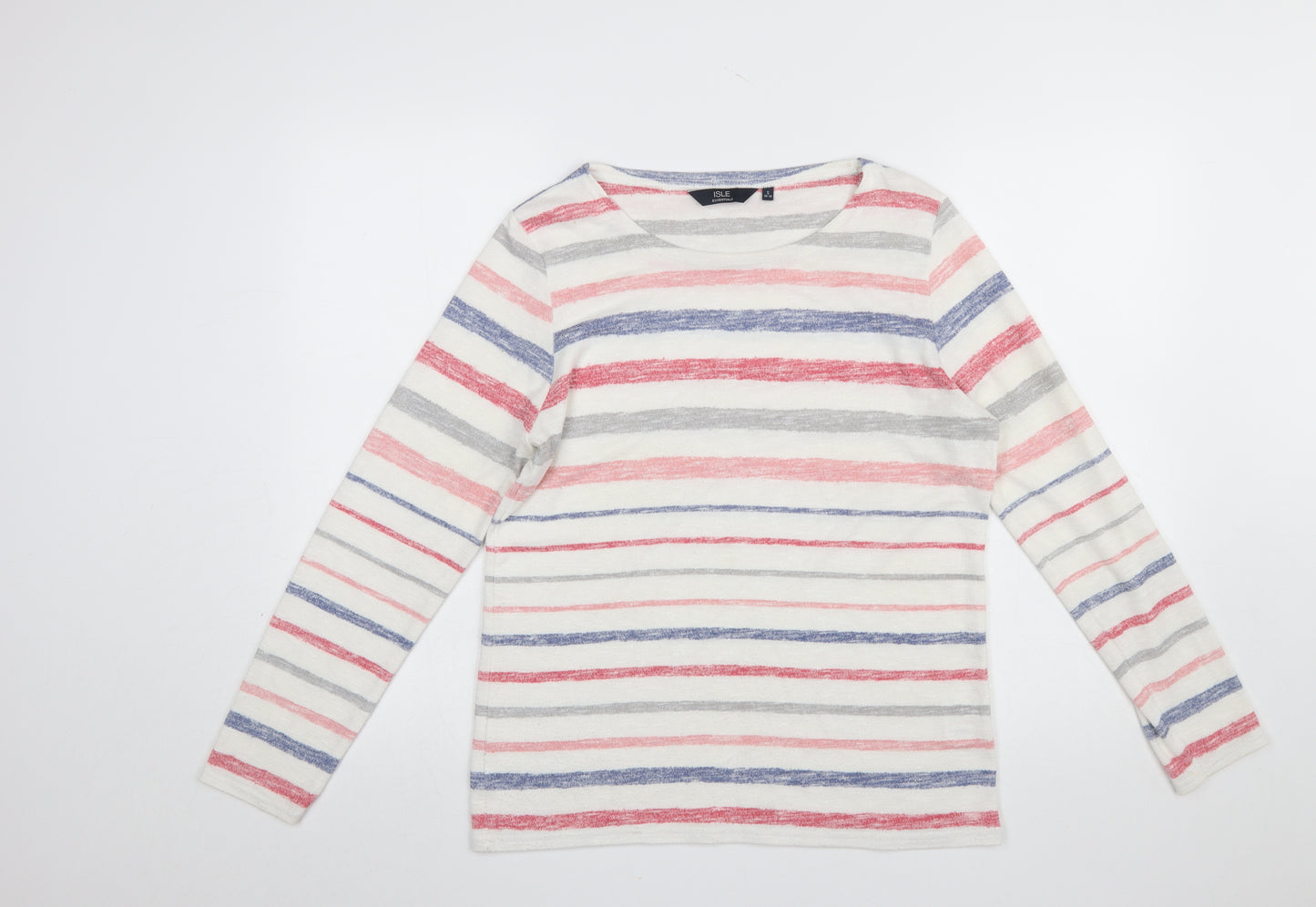 ISLE Essentials Women's Multicoloured Striped Long Sleeve Jersey Top Size S 10-12