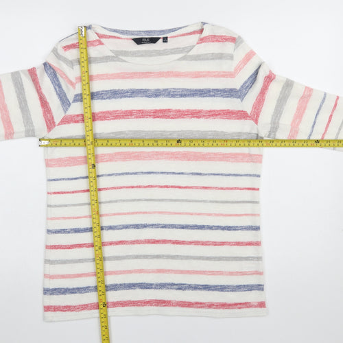 ISLE Essentials Women's Multicoloured Striped Long Sleeve Jersey Top Size S 10-12