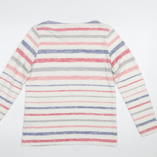 ISLE Essentials Women's Multicoloured Striped Long Sleeve Jersey Top Size S 10-12