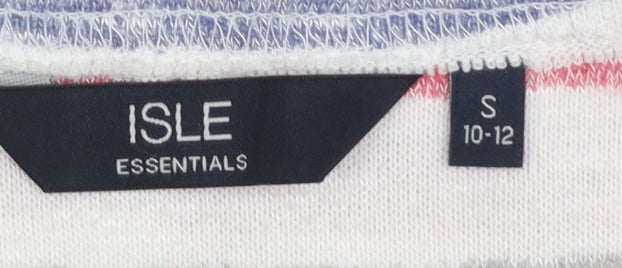 ISLE Essentials Women's Multicoloured Striped Long Sleeve Jersey Top Size S 10-12