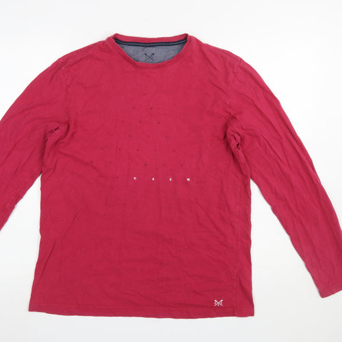 Crew Clothing Company Men's Red Cotton Long Sleeve Pyjama Top M
