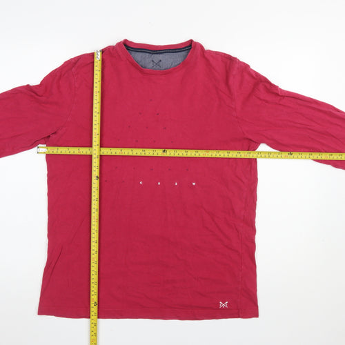 Crew Clothing Company Men's Red Cotton Long Sleeve Pyjama Top M