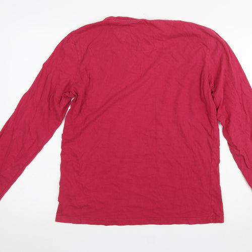 Crew Clothing Company Men's Red Cotton Long Sleeve Pyjama Top M
