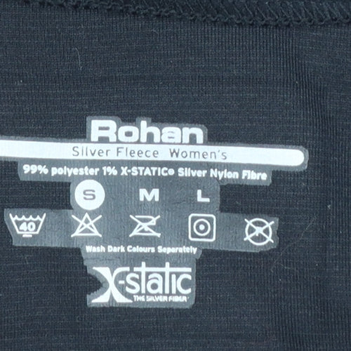 Rohan Women's Black 1/2 Zip Silver Fleece Sweatshirt Size S
