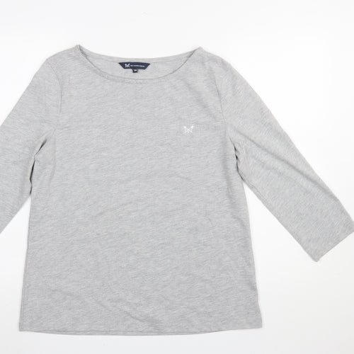 Crew Clothing Women’s Grey 3/4 Sleeve Boat Neck Jersey T-Shirt Size 14