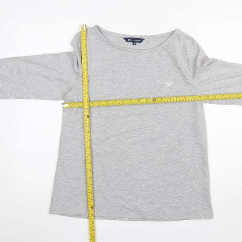 Crew Clothing Women’s Grey 3/4 Sleeve Boat Neck Jersey T-Shirt Size 14