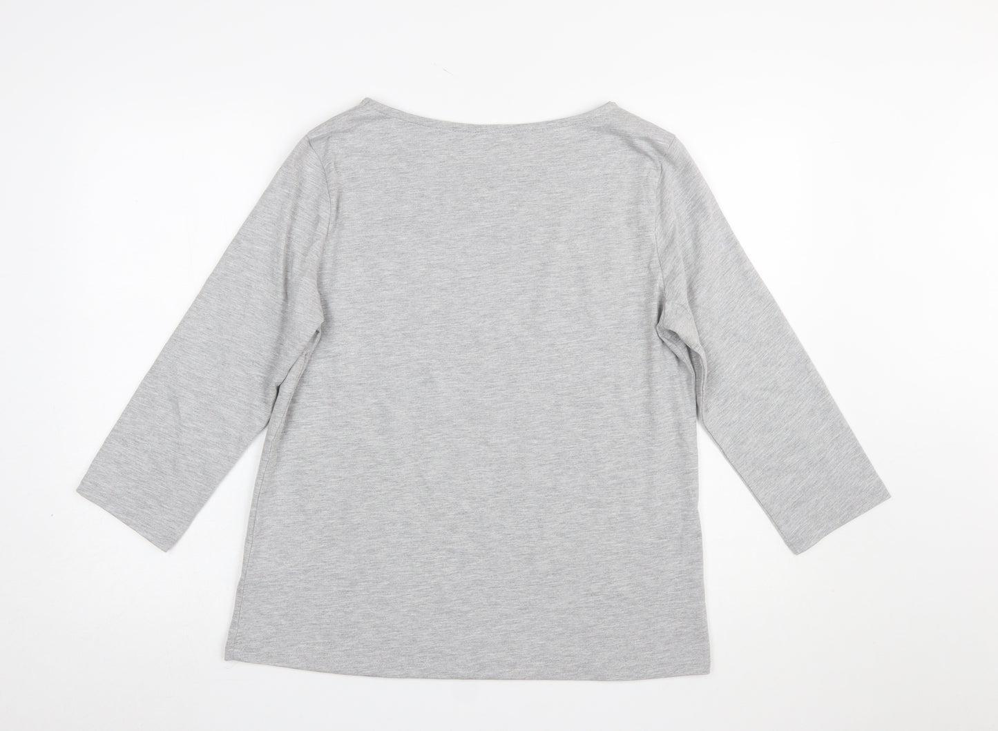 Crew Clothing Women’s Grey 3/4 Sleeve Boat Neck Jersey T-Shirt Size 14