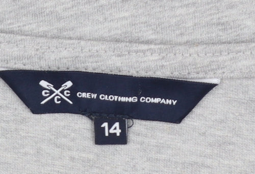 Crew Clothing Women’s Grey 3/4 Sleeve Boat Neck Jersey T-Shirt Size 14