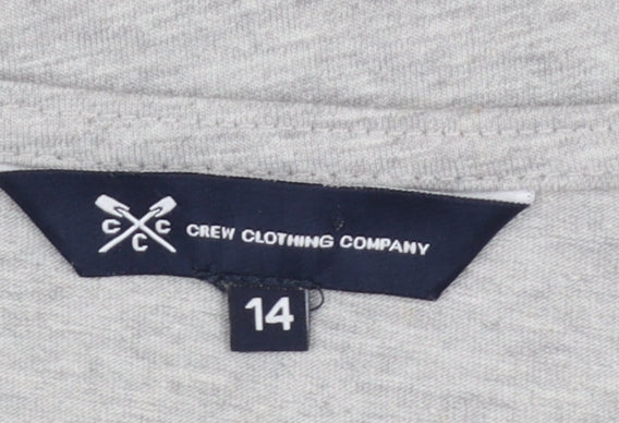 Crew Clothing Women’s Grey 3/4 Sleeve Boat Neck Jersey T-Shirt Size 14