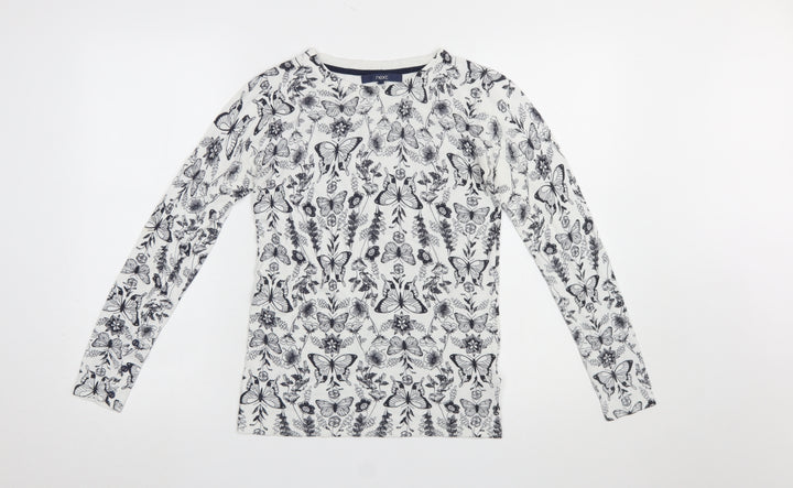 Next Women's White Butterfly Print Long Sleeve Pullover Jumper Size 8