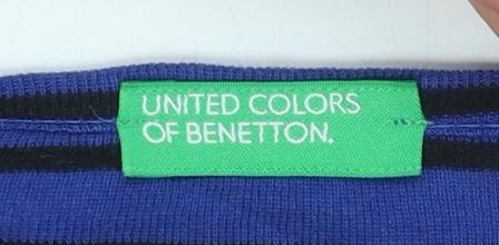 United Colors of Benetton Women Blue Striped Cotton Long Sleeve Top M