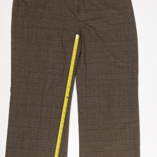 TU Women Brown Check Dress Pants Size 20 Plus Straight Leg Trousers