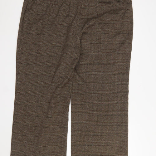 TU Women Brown Check Dress Pants Size 20 Plus Straight Leg Trousers