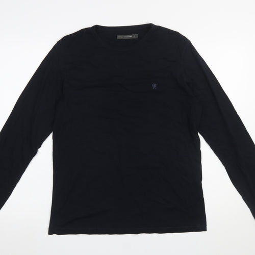 French Connection Men's Black Long Sleeve Cotton T-Shirt L