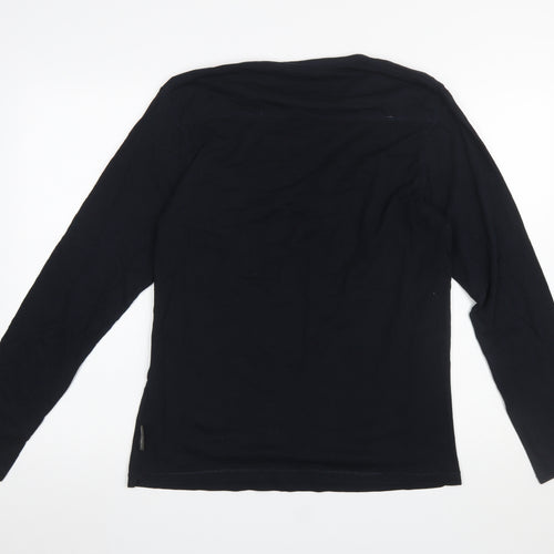 French Connection Men's Black Long Sleeve Cotton T-Shirt L