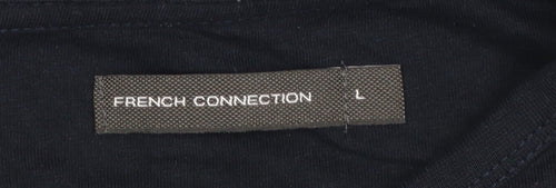 French Connection Men's Black Long Sleeve Cotton T-Shirt L