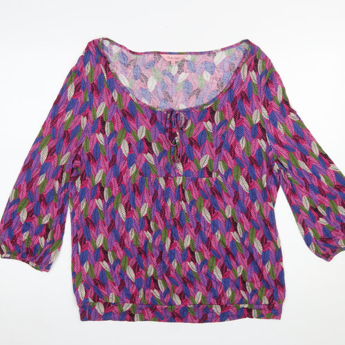 Phase Eight Womens Multicoloured Leaf Print Tunic Blouse Size 14