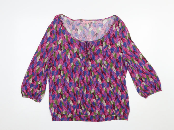 Phase Eight Womens Multicoloured Leaf Print Tunic Blouse Size 14