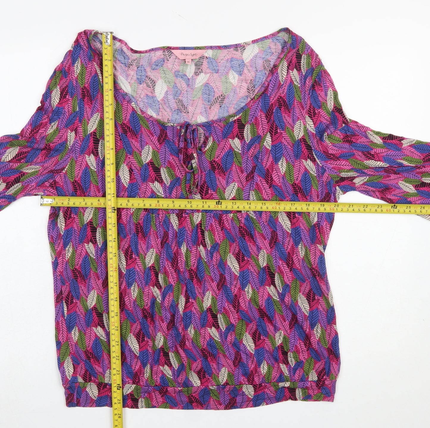Phase Eight Womens Multicoloured Leaf Print Tunic Blouse Size 14