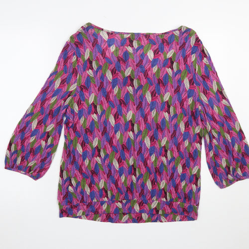 Phase Eight Womens Multicoloured Leaf Print Tunic Blouse Size 14