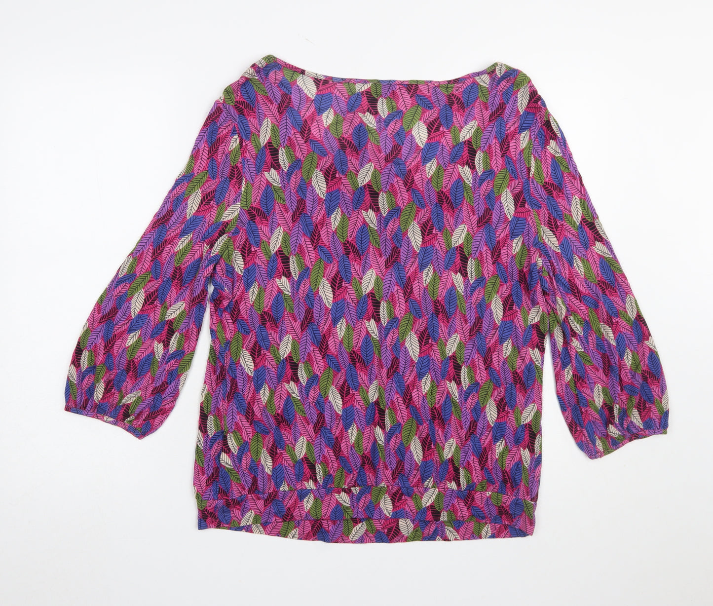 Phase Eight Womens Multicoloured Leaf Print Tunic Blouse Size 14