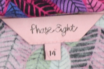 Phase Eight Womens Multicoloured Leaf Print Tunic Blouse Size 14