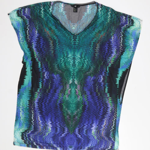 H&M Women’s Multicoloured V-Neck Tunic Top Size S