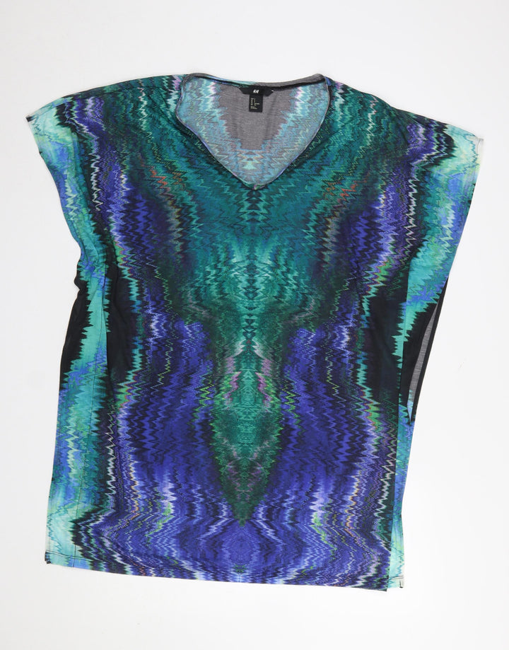 H&M Women’s Multicoloured V-Neck Tunic Top Size S