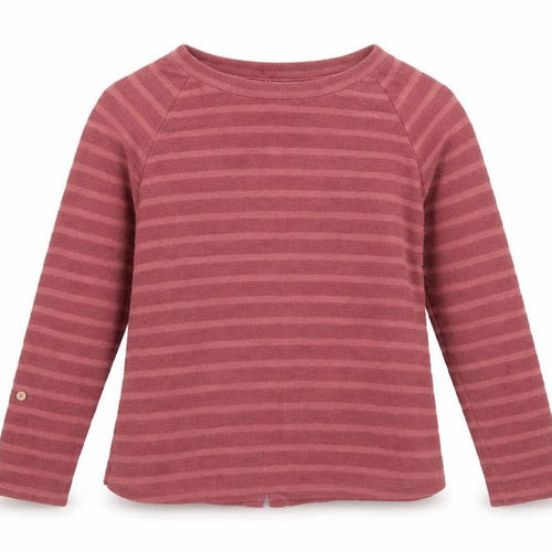 Mantaray Women’s Pink Striped Button Back Long Sleeve Sweatshirt Size 12