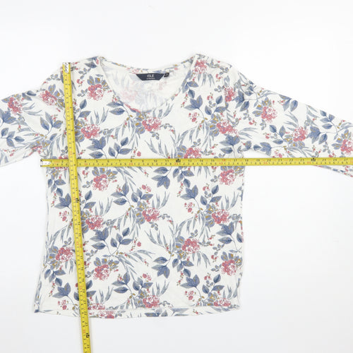 Isle Essentials Women's Multicoloured Floral Cotton 3/4 Sleeve T-Shirt Size 14-16