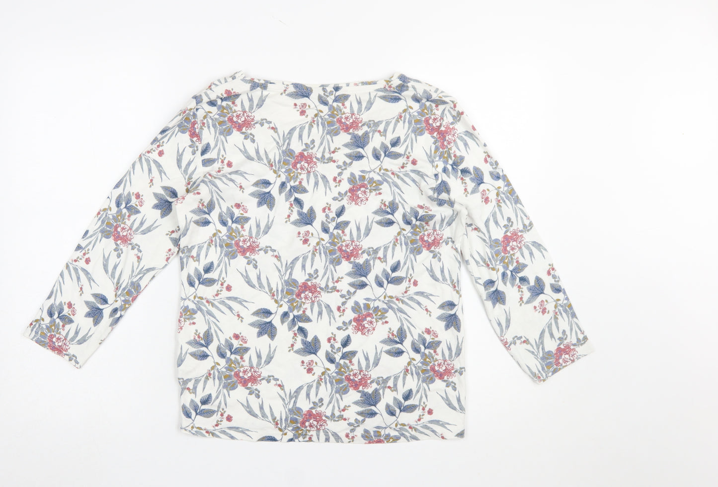 Isle Essentials Women's Multicoloured Floral Cotton 3/4 Sleeve T-Shirt Size 14-16