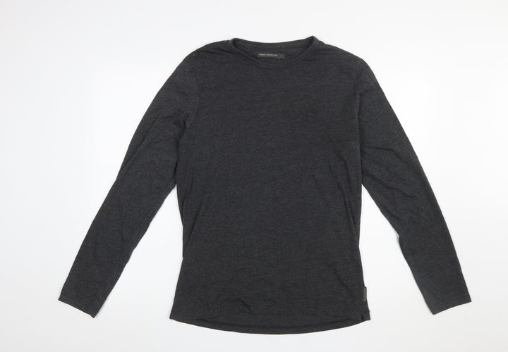 French Connection Men's Grey Long Sleeve Cotton T-Shirt L