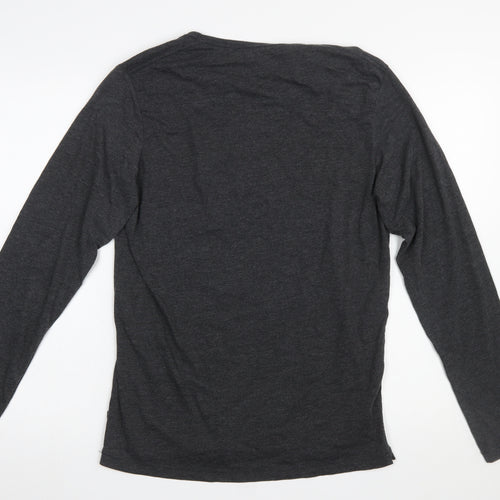 French Connection Men's Grey Long Sleeve Cotton T-Shirt L