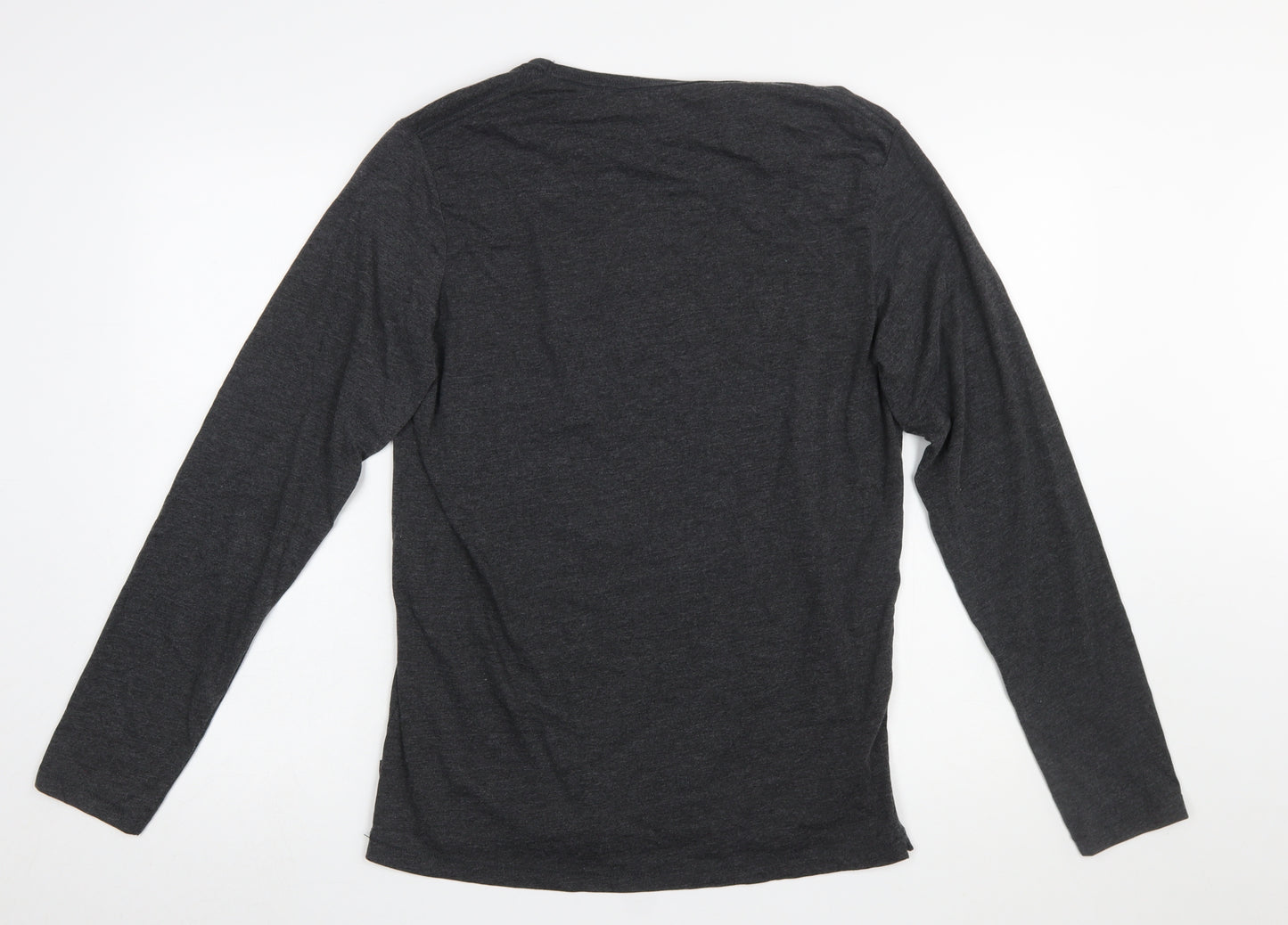 French Connection Men's Grey Long Sleeve Cotton T-Shirt L