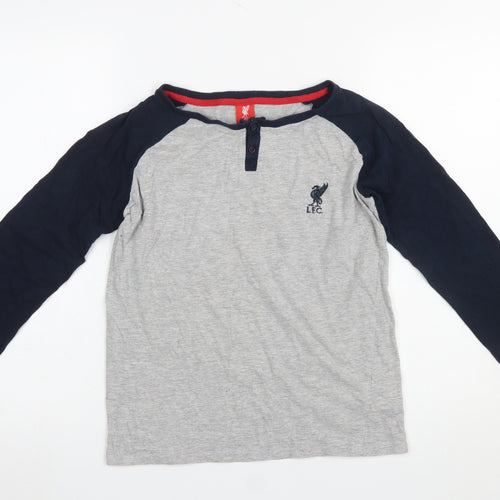 L.F.C. Boys Grey & Black Long Sleeve Henley Pyjama Top 11-12 Years
