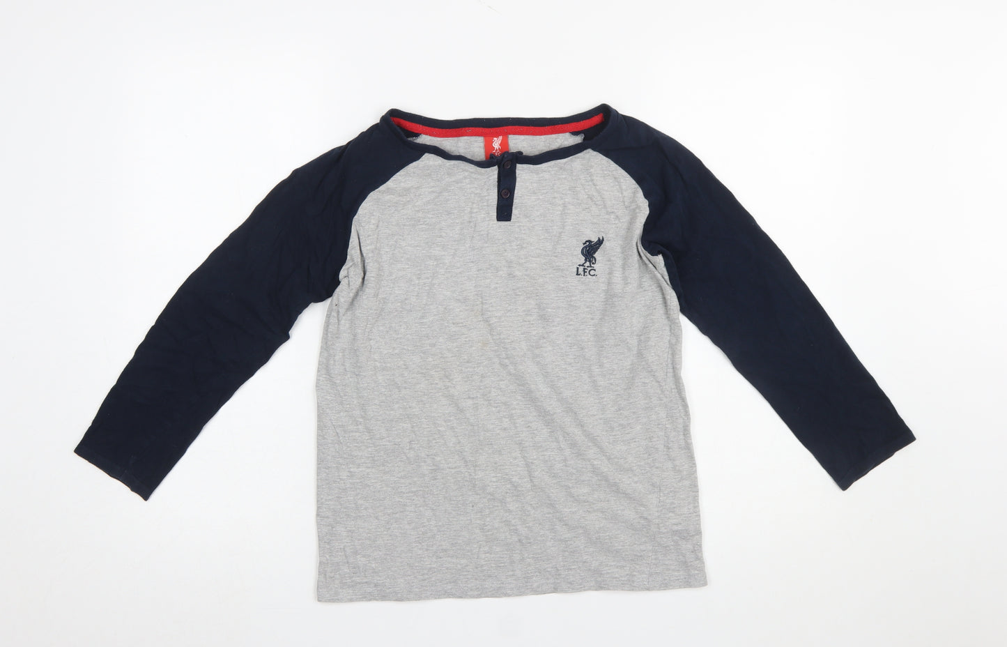 L.F.C. Boys Grey & Black Long Sleeve Henley Pyjama Top 11-12 Years