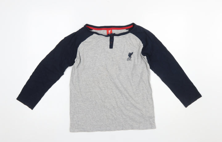 L.F.C. Boys Grey & Black Long Sleeve Henley Pyjama Top 11-12 Years