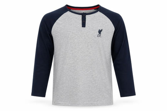 L.F.C. Boys Grey & Black Long Sleeve Henley Pyjama Top 11-12 Years