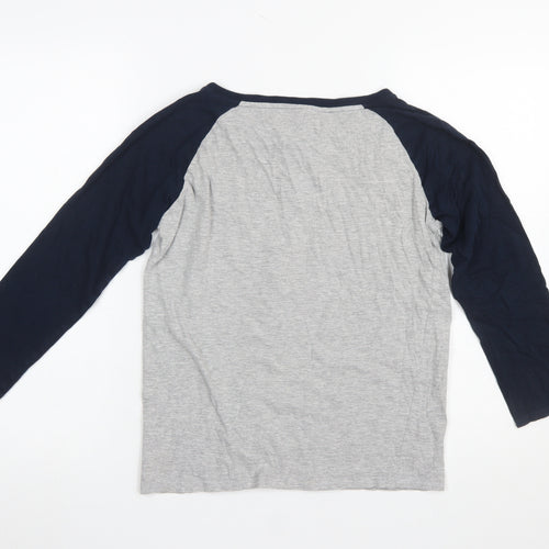 L.F.C. Boys Grey & Black Long Sleeve Henley Pyjama Top 11-12 Years