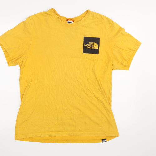 The North Face Men's Yellow Cotton Crew Neck T-Shirt L
