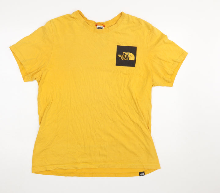 The North Face Men's Yellow Cotton Crew Neck T-Shirt L