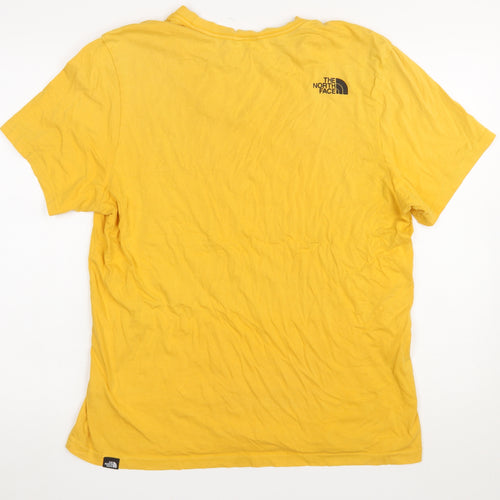 The North Face Men's Yellow Cotton Crew Neck T-Shirt L