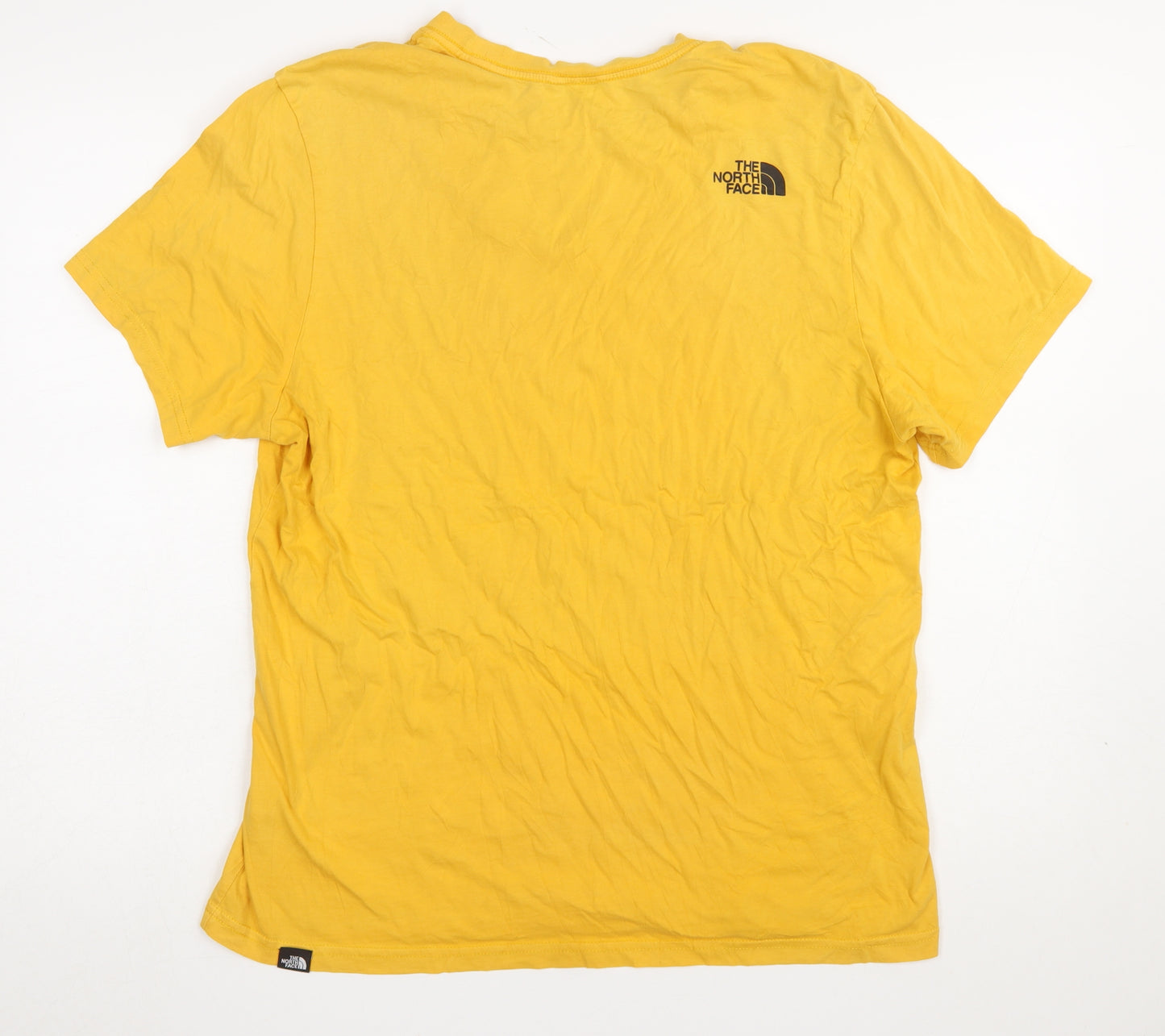 The North Face Men's Yellow Cotton Crew Neck T-Shirt L