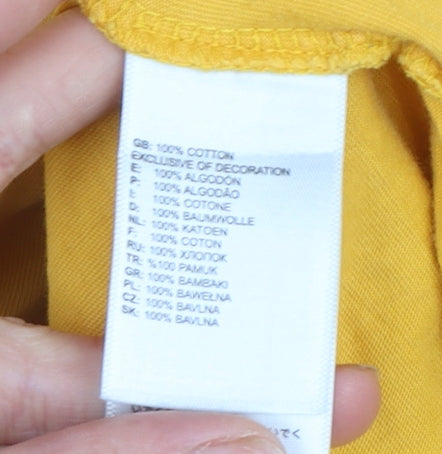 The North Face Men's Yellow Cotton Crew Neck T-Shirt L