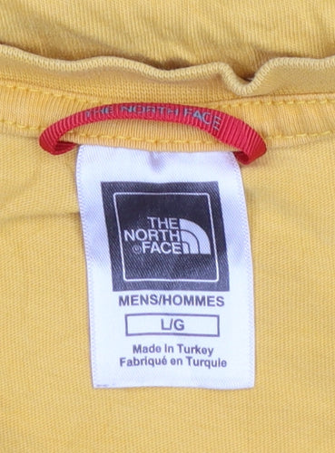 The North Face Men's Yellow Cotton Crew Neck T-Shirt L